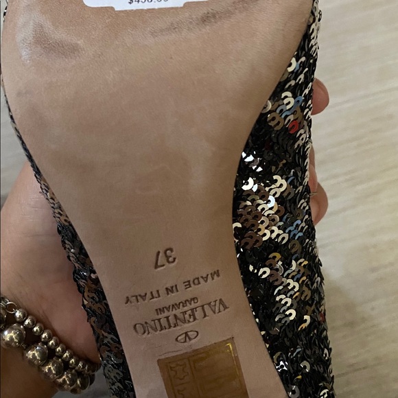 —SOLD—VALENTINO Black Silver Sequin Ankle - Picture 4 of 4